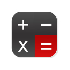 Calculator icon. Calculator keys vector web icon isolated on white background, EPS 10, top view.