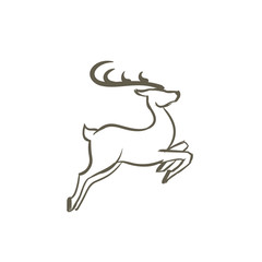 Reindeer doodle art - Santa Claus Magic Christmas reindeer fly jump - in the sky - Holiday decoration drawing sketch cartoon deer - Deer doodle vintage animal - Winter