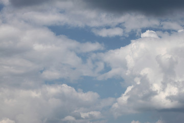 Naklejka na ściany i meble Sky with clouds close up background texture