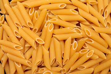 pasta from durum penne wheat curls fusilli, cavatappi, unprepared, raw pasta cellentani handmade close up macro