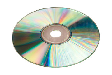 CD disk isolated on white background close up