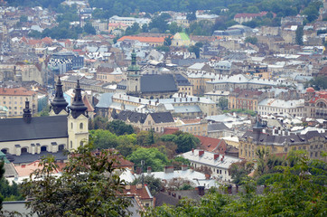 Fototapeta na wymiar view of the old city from a height aerial view of the town 