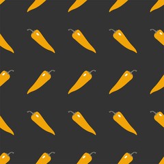 Seamless pattern with colored chili peppers