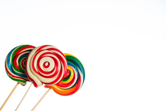 colorful lollipop on white background
