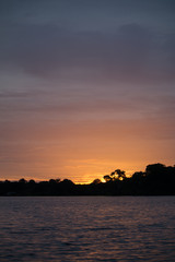 Sunset over the Parana do Mamori river, Amazonas region, Brazil, South America