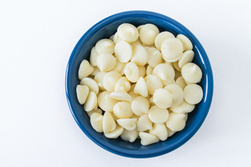 White Chocolate Chips in a Bowl