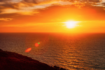 Sunrise or sunset on Cagliari in Sardinia