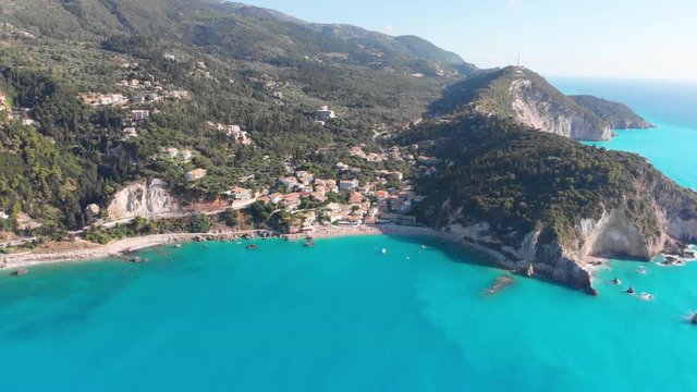 Flight over Agios Nikitas beach in Greek island Lefkada