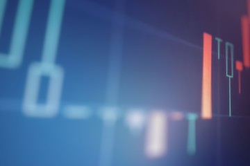 Stock market chart. Business graph background. Forex trading. Financial statistic analysis on dark background with growing financial charts. Stock analyzing.