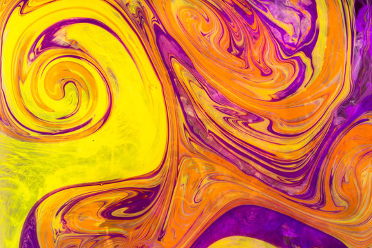 Ebru art. Colored acrylic paint on the water
