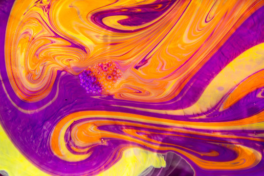 Ebru art. Colored acrylic paint on the water