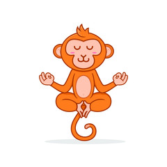 Vector illustration of a monkey yoga