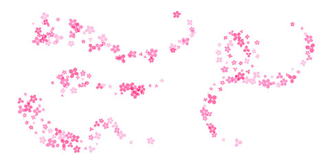 Cherry blossom decorations. Simplistic floral ornate design elements.