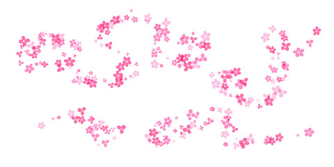 Cherry blossom decorations. Simplistic floral ornate design elements.