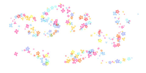 Cherry blossom decorations. Simplistic floral ornate design elements.