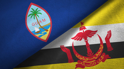 Guam and Brunei two flags textile cloth