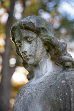 old statue in the park.