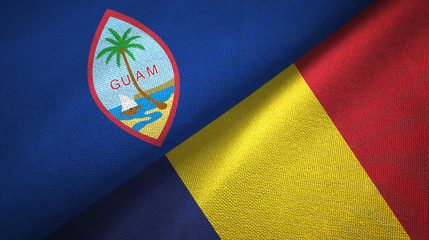 Guam and Chad two flags textile cloth, fabric texture