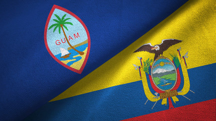 Guam and Ecuador two flags textile cloth, fabric texture