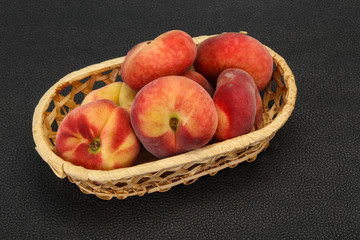 Sweet ripe tasty flat peach