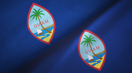 Guam two flags textile cloth, fabric texture