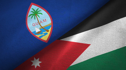 Guam and Jordan two flags textile cloth, fabric texture