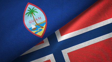 Guam and Norway two flags textile cloth, fabric texture
