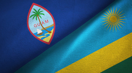 Guam and Rwanda two flags textile cloth, fabric texture