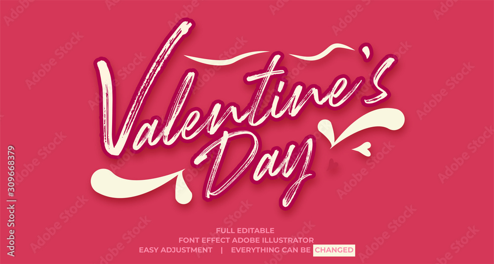 Fototapete text effect template vector, easy editable and customize