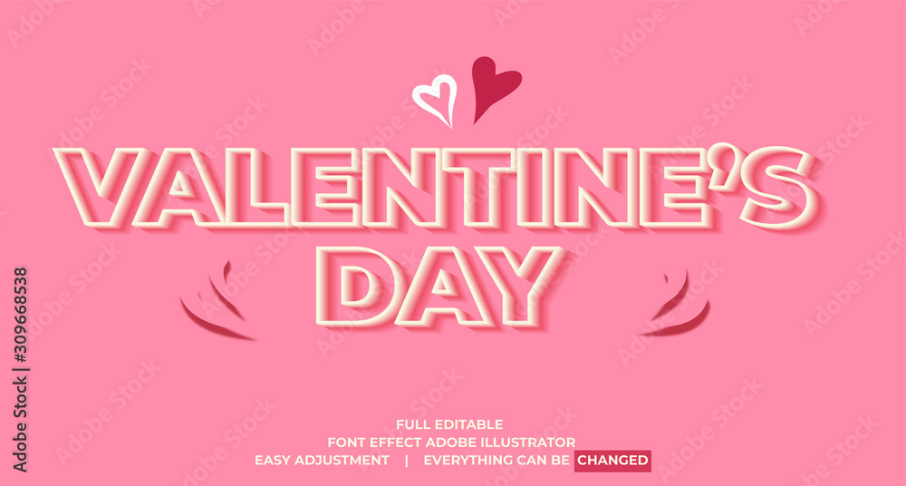 Fototapete text effect template vector, easy editable and customize