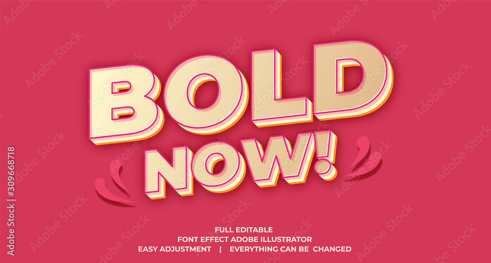 Fototapete text effect template vector, easy editable and customize