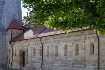 church wall on a summer day