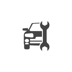 Service car vector icon on white isolated background.