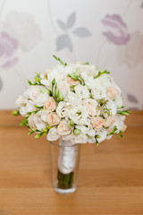 Wedding bouquet from pretty roses