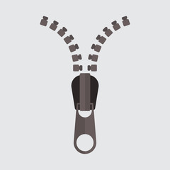 image zip, open zipper, tailor symbol, clothing repair