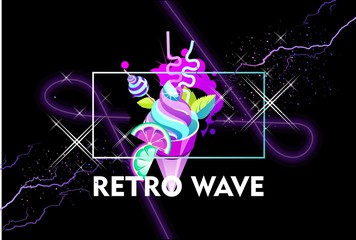 new retro wave space yummy vaporwave
