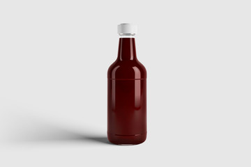 Vegetable and Fruit Juice Bottle Mock up isolated on light gray background.3D rendering.