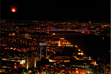 Fototapeta na wymiar istanbul dolunay genel manzaralı