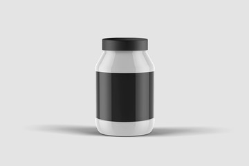 Pill Bottle Medicine Mock up isolated on light gray background.3D rendering