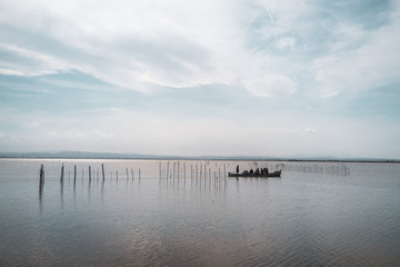 Obraz premium fishing boat on Albufera lake
