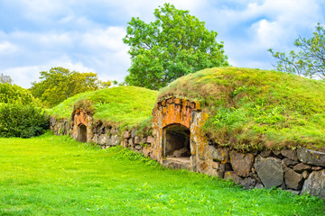 Helsinki. Finland. The bastions of Suomenlinna. An ancient stone fortress on the island of...