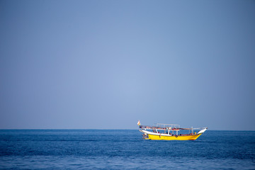 The boat in the Indian ocean