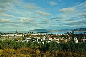 Fototapeta na wymiar Iceland-outlook of the city Reykjavik