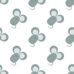 Diagonal seamless pattern with grey mice