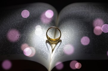 Wedding ring in a book