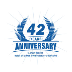 42 years logo design template. 42nd anniversary vector and illustration.