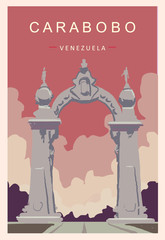 Carabobo retro poster. Carabobo travel illustration. States of Venezuela