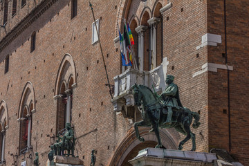 A walk in the old center of Ferrara, Italy