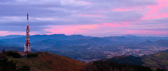 communications and telephone towers on Mount Jaizkibel, Euskadi
