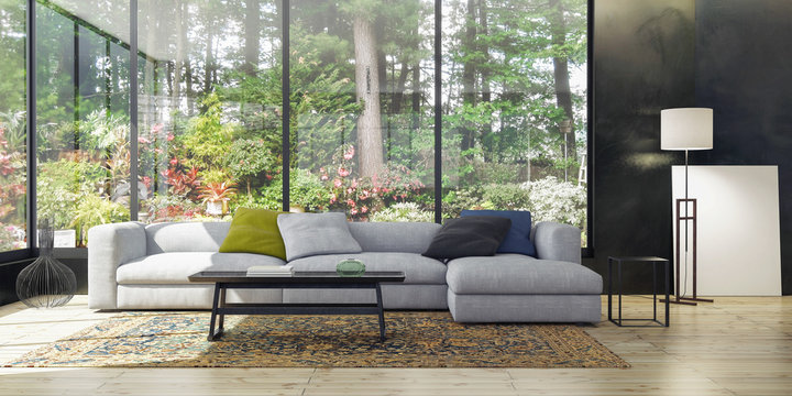 Modern Living Room In The Garden